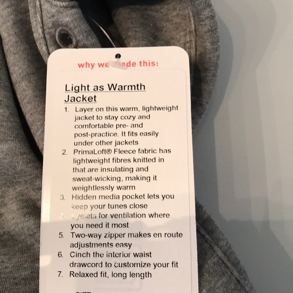 Lululemon women light as warmth jacket gray white - Picture 7 of 8